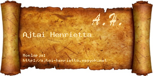Ajtai Henrietta névjegykártya